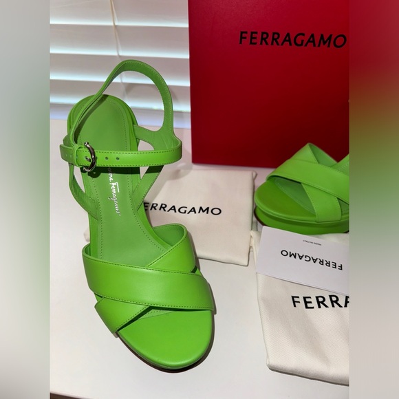 Ferragamo Sonya Heel in Lime - Picture 12 of 13